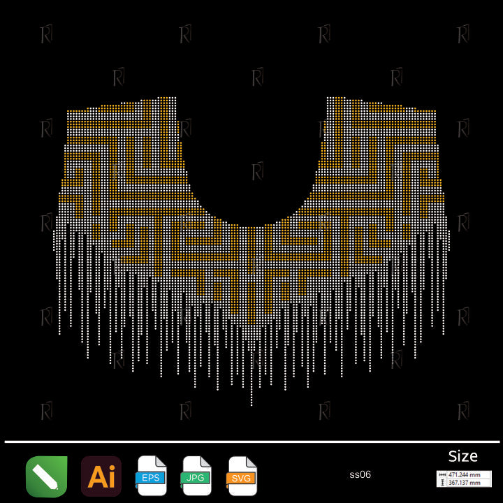 Golden Maze Collar Rhinestone – Premium Rhinestone Design by Rhinestone1