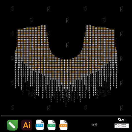 Golden Maze Collar Rhinestone – Premium Rhinestone Design by Rhinestone1