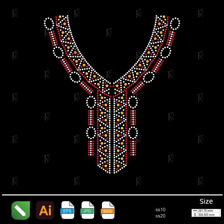 Bold Geometric Y-Neck Rhinestone – Premium Rhinestone Design by Rhinestone1