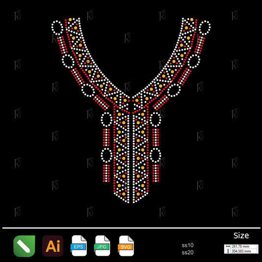 Bold Geometric Y-Neck Rhinestone – Premium Rhinestone Design by Rhinestone1