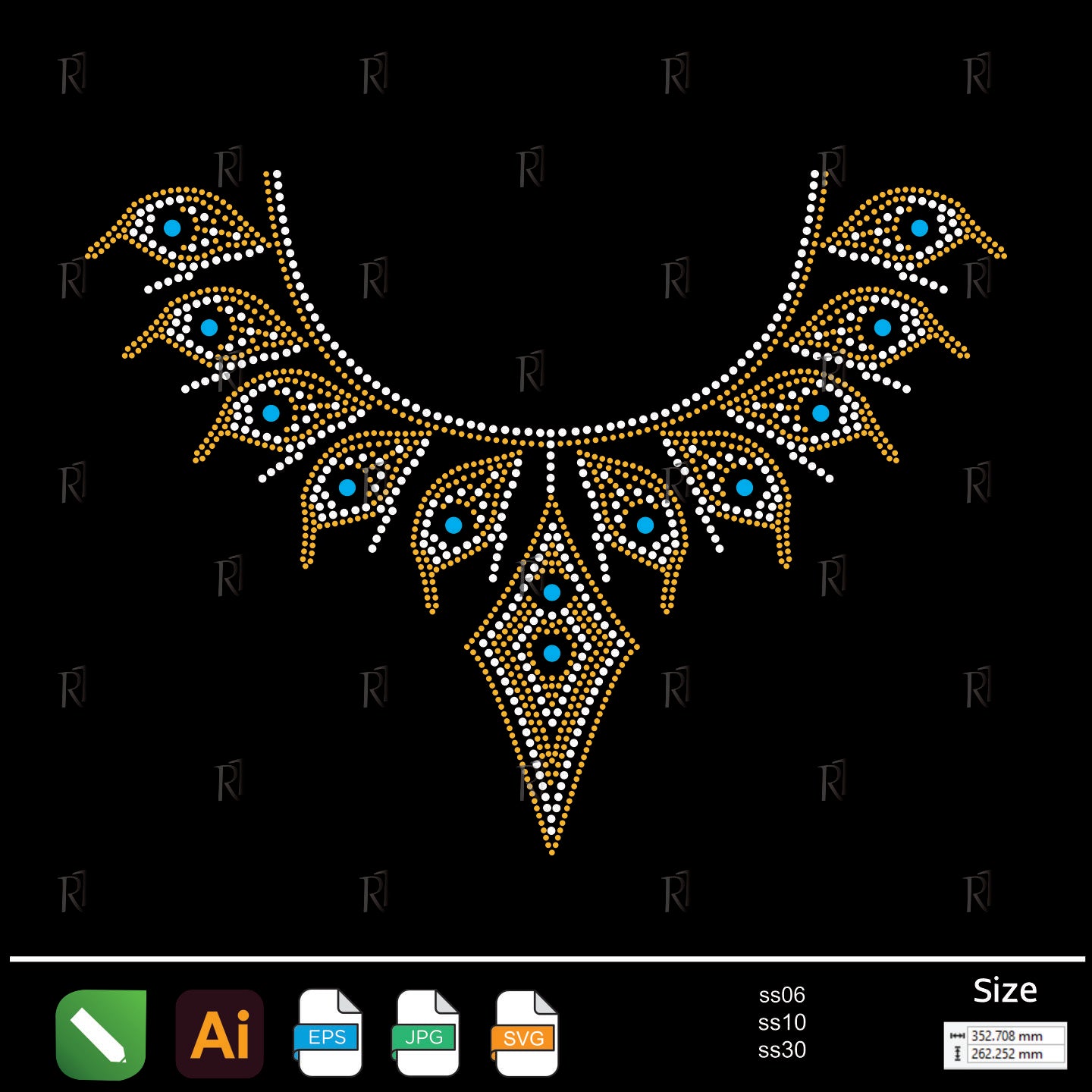 Royal Feather Rhinestone Necklace – Premium Rhinestone Design by Rhinestone1