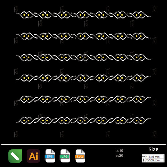 Elegant Twist Border Rhinestone – Premium Rhinestone Design by Rhinestone1