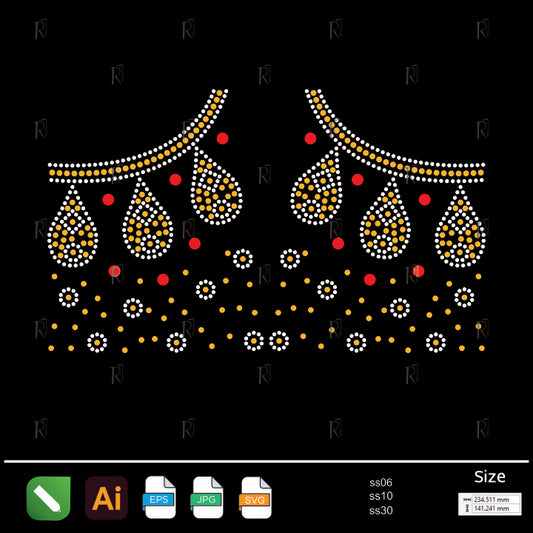 Golden Teardrop Chain Rhinestone – Premium Rhinestone Design by Rhinestone1