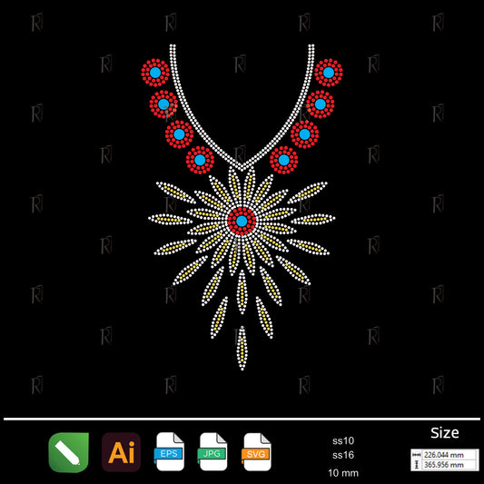 Blooming Sunburst Necklace Rhinestone – Premium Rhinestone Design by Rhinestone1