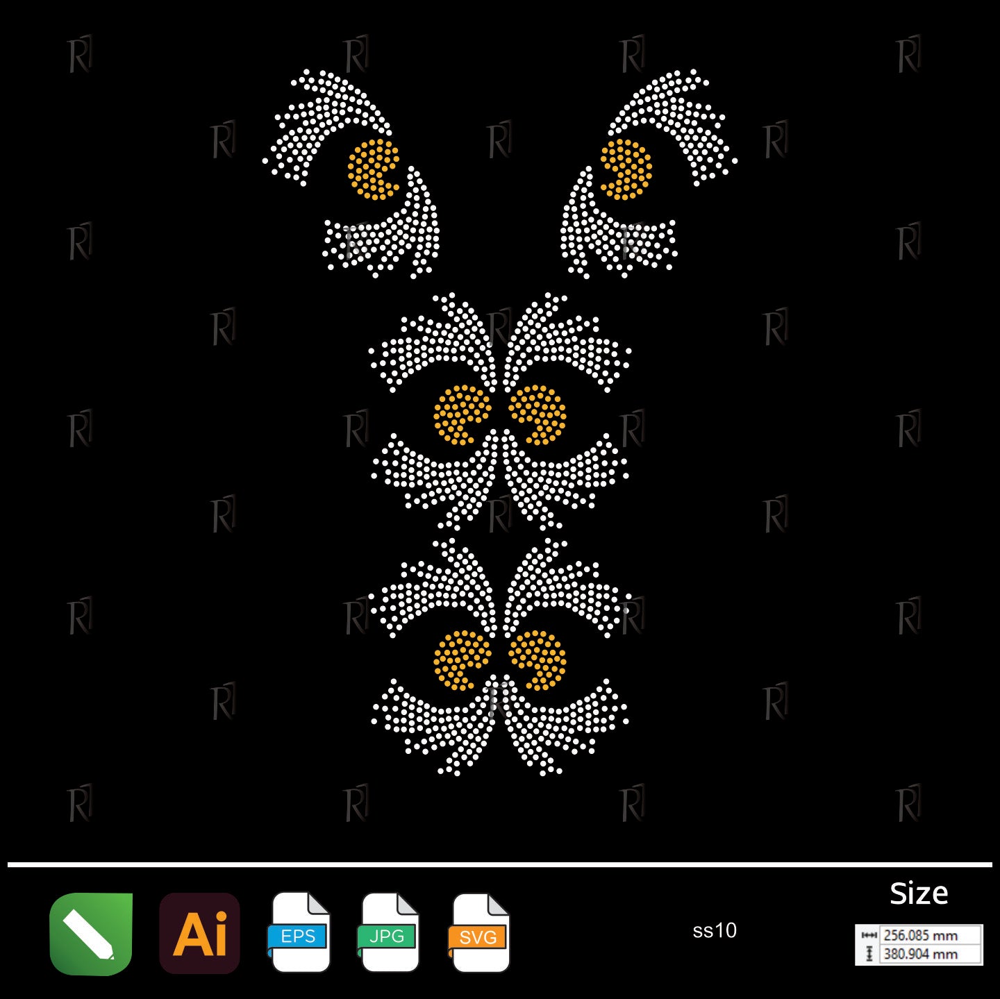 Blooming Swirl Floral Rhinestone – Premium Rhinestone Design by Rhinestone1