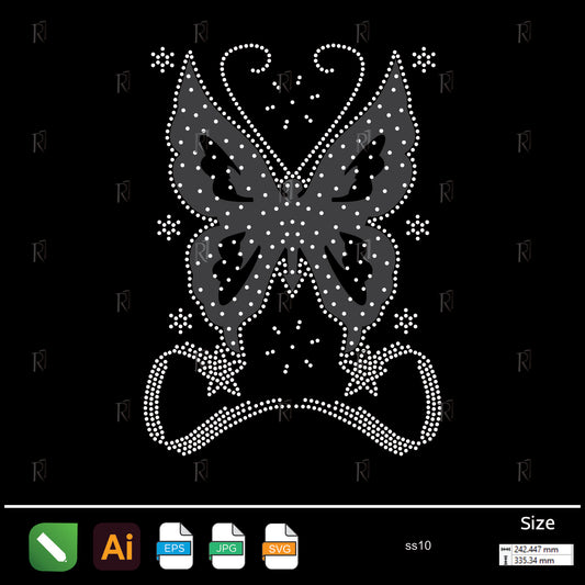 Sparkling Butterfly & Ribbon Rhinestone – Premium Rhinestone Design by Rhinestone1