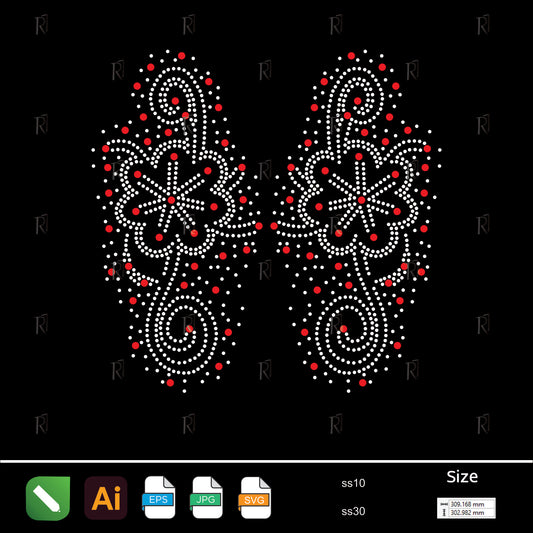 Twirling Blossom Duo – Premium Rhinestone Design by Rhinestone1