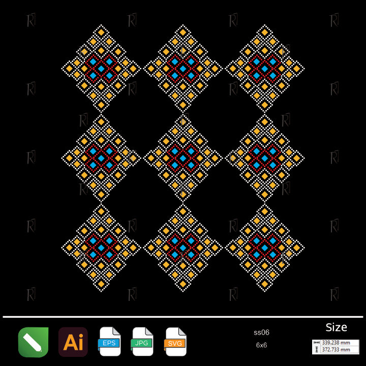 Repetitive Diamond Mosaic Rhinestone – Premium Rhinestone Design by Rhinestone1