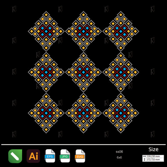 Repetitive Diamond Mosaic Rhinestone – Premium Rhinestone Design by Rhinestone1