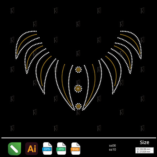 Golden Wings Necklace Rhinestone – Premium Rhinestone Design by Rhinestone1