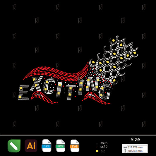 Exciting Waves Rhinestone Design – Premium Rhinestone Design by Rhinestone1