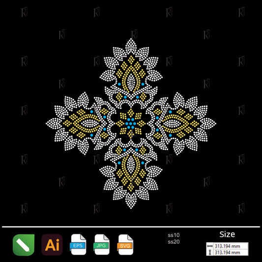 Royal Emblem Rhinestone Medallion – Premium Rhinestone Design by Rhinestone1
