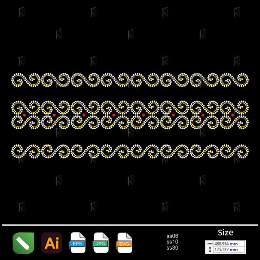 Twisted Elegance Rhinestone Borders – Premium Rhinestone Design by Rhinestone1