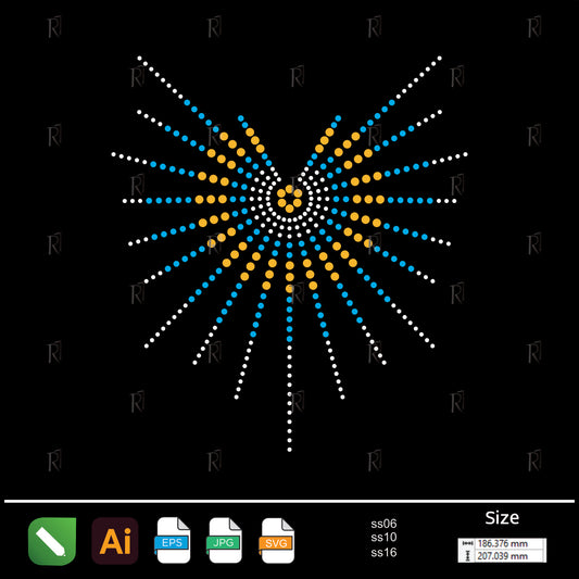 Radiant Burst Rhinestone Pattern – Premium Rhinestone Design by Rhinestone1