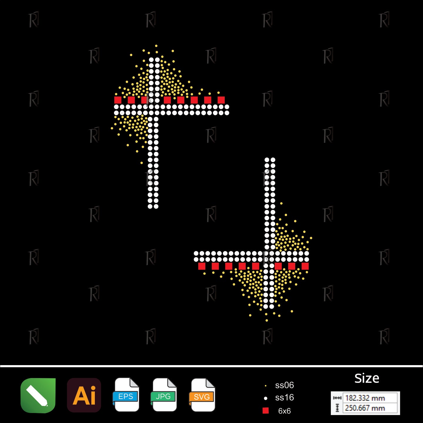 Crossed Lines with Sparkles Rhinestone Design – Premium Rhinestone Design by Rhinestone1