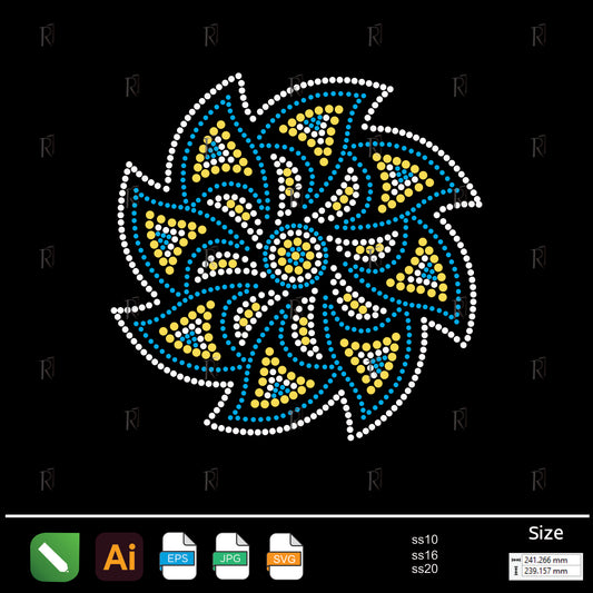 Spiral Bloom Rhinestone – Premium Rhinestone Design by Rhinestone1