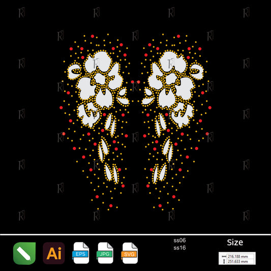 Blooming Elegance Rhinestone Pattern – Premium Rhinestone Design by Rhinestone1