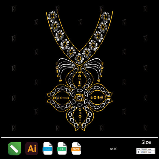Golden Floral Pendant Necklace Rhinestone – Premium Rhinestone Design by Rhinestone1