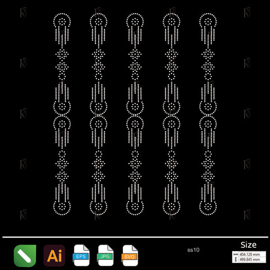 Falling Chains Border Rhinestone – Premium Rhinestone Design by Rhinestone1