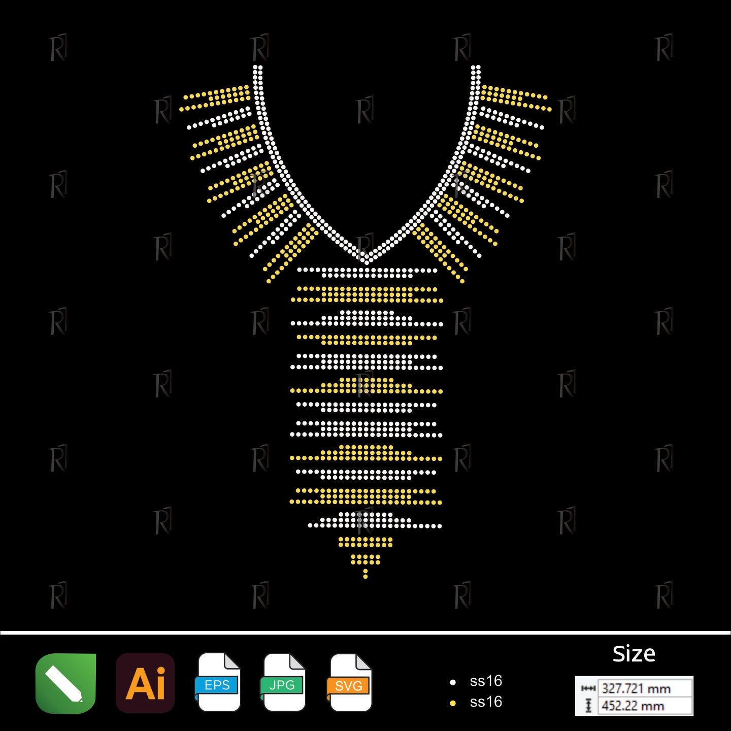 Tribal Necklace Rhinestone Design – Premium Rhinestone Design by Rhinestone1