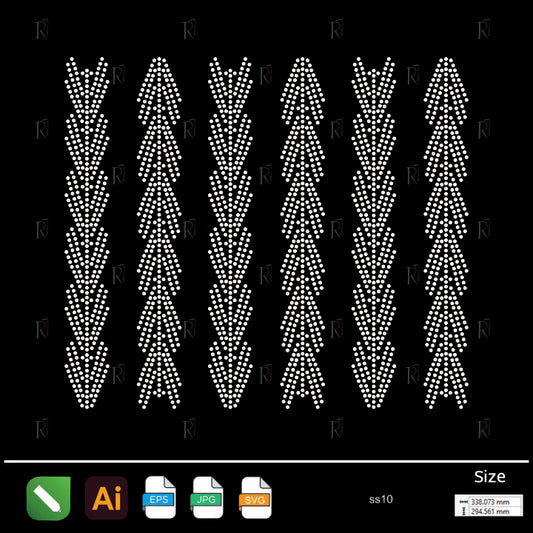 Arrowhead Stripes Rhinestone – Premium Rhinestone Design by Rhinestone1