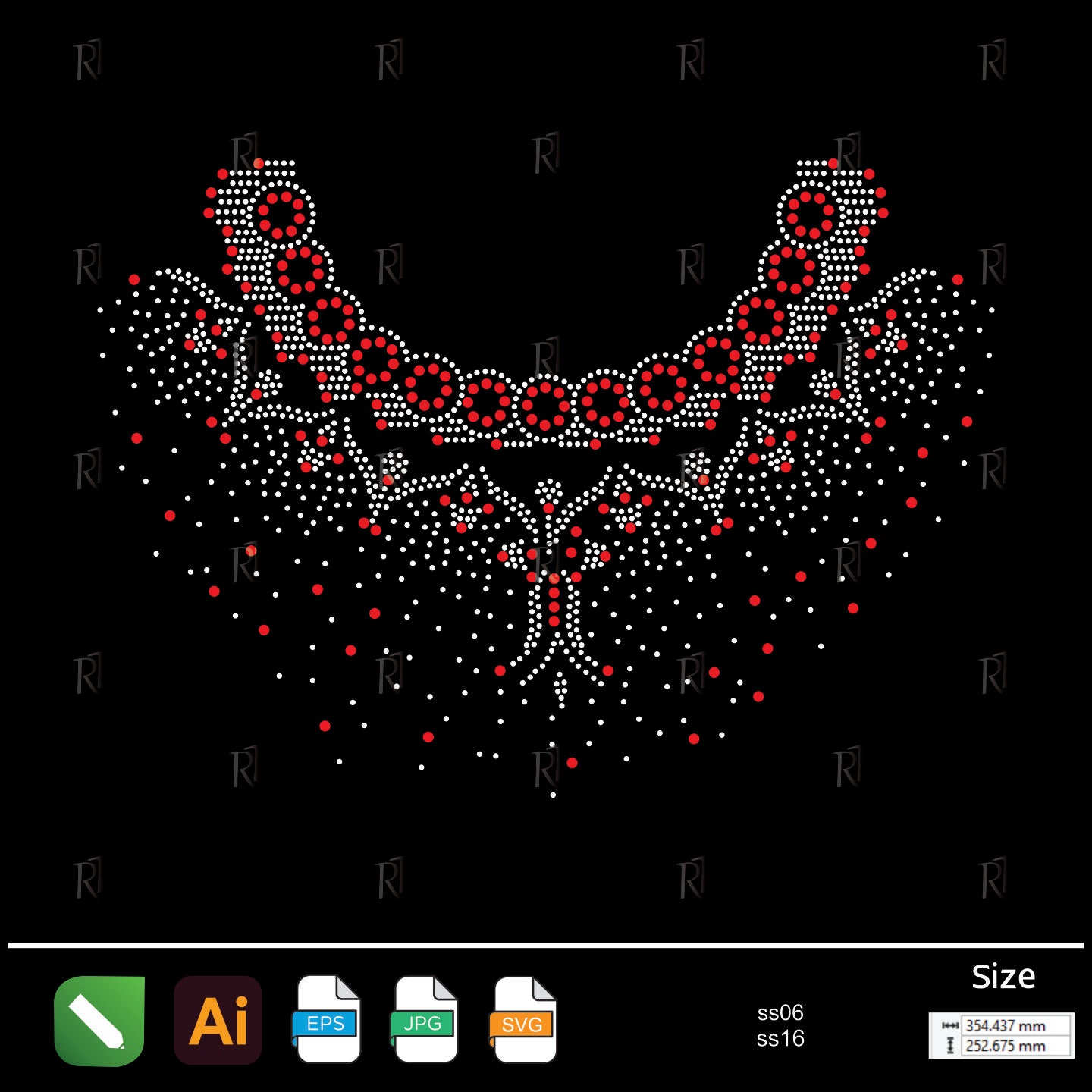 Red Circle Chain Floral Rhinestone – Premium Rhinestone Design by Rhinestone1