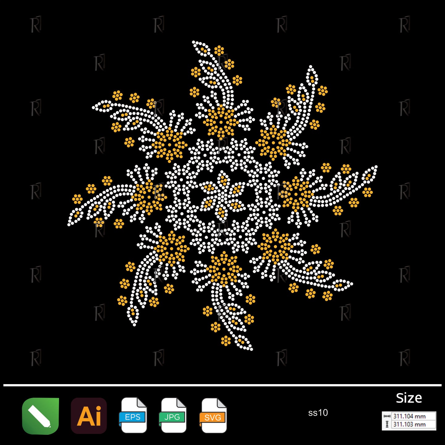 Floral Bloom Star Rhinestone – Premium Rhinestone Design by Rhinestone1