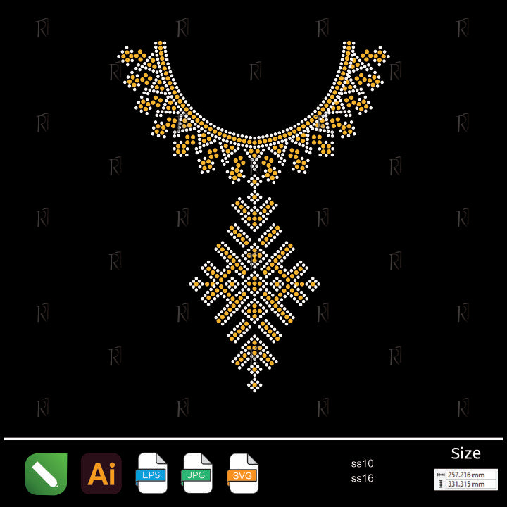 Royal Geometric Necklace Rhinestone – Premium Rhinestone Design by Rhinestone1