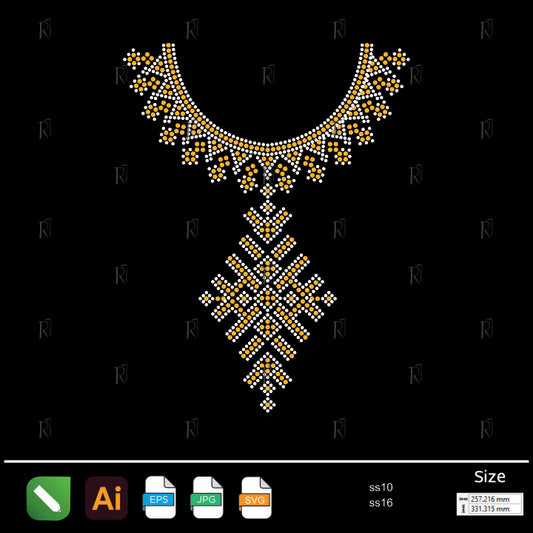 Royal Geometric Necklace Rhinestone – Premium Rhinestone Design by Rhinestone1