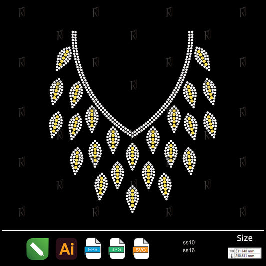 Golden Rainfall Necklace Rhinestone – Premium Rhinestone Design by Rhinestone1