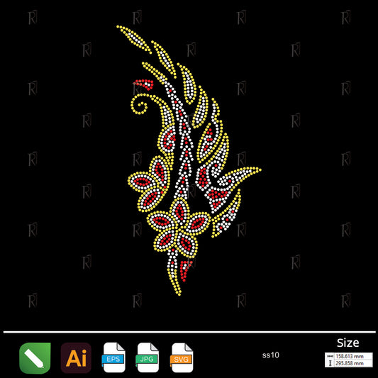 Golden Leaf Bloom Rhinestone – Premium Rhinestone Design by Rhinestone1