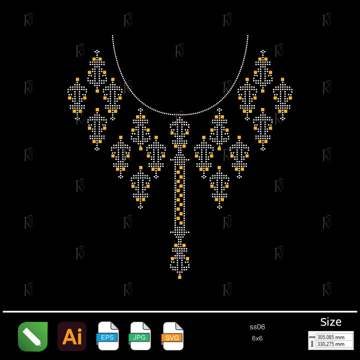 Golden Geometric Drop Collar Rhinestone – Premium Rhinestone Design by Rhinestone1