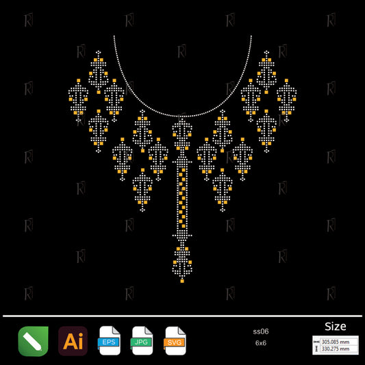 Golden Geometric Drop Collar Rhinestone – Premium Rhinestone Design by Rhinestone1