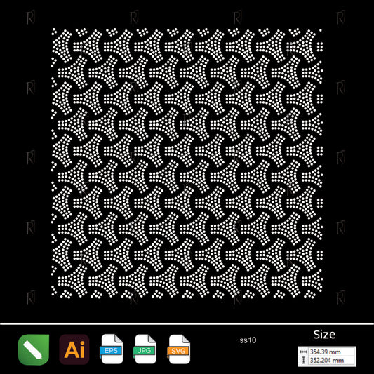 Interwoven Star Tessellation Rhinestone Pattern – Premium Rhinestone Design by Rhinestone1