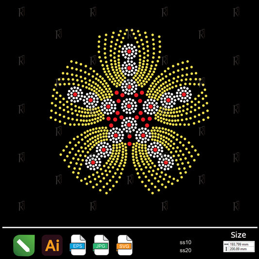 Golden Bloom Rhinestone1 – Premium Rhinestone Design by Rhinestone1