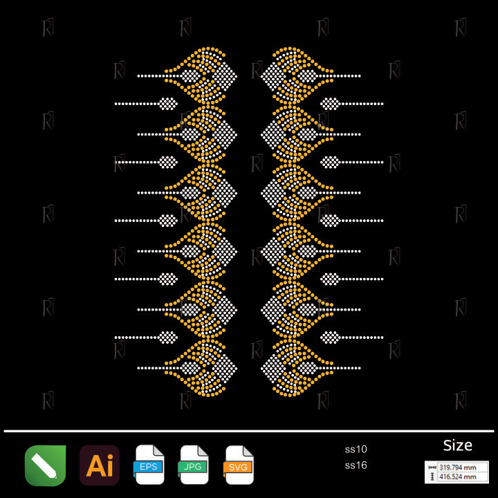 Royal Spear Panel Rhinestone – Premium Rhinestone Design by Rhinestone1