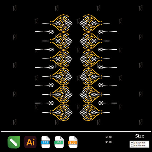 Royal Spear Panel Rhinestone – Premium Rhinestone Design by Rhinestone1