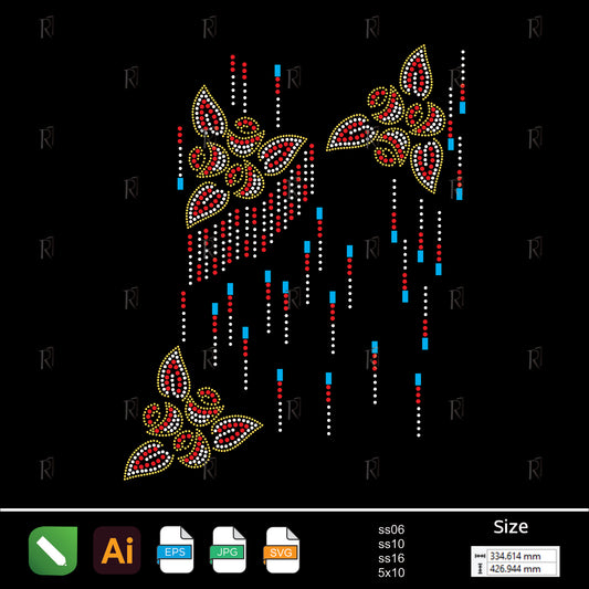 Cascading Petal Rain – Premium Rhinestone Design by Rhinestone1