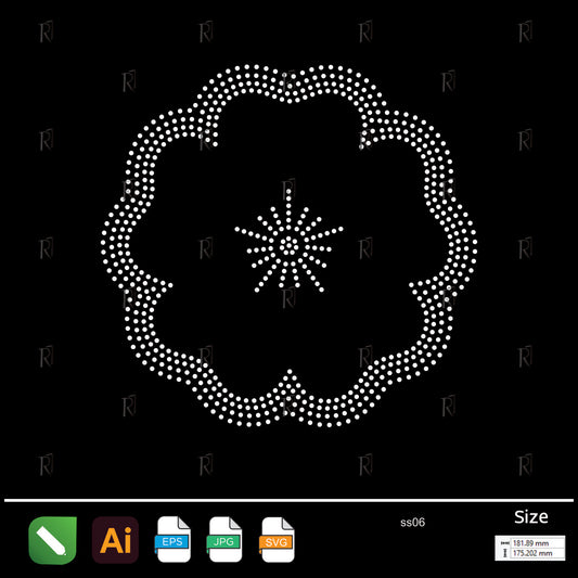 Minimal Bloom Flower Rhinestone – Premium Rhinestone Design by Rhinestone1