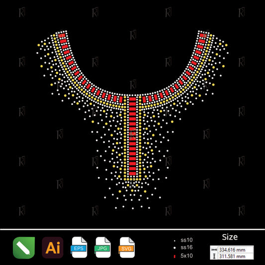 Regal Neckline Cascade Rhinestone – Premium Rhinestone Design by Rhinestone1