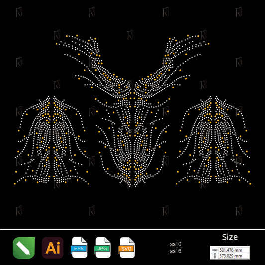 Golden Flow Rhinestone Set – Premium Rhinestone Design by Rhinestone1