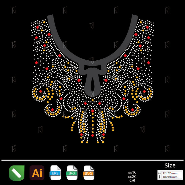 Regal Curves & Diamonds Rhinestone – Premium Rhinestone Design by Rhinestone1
