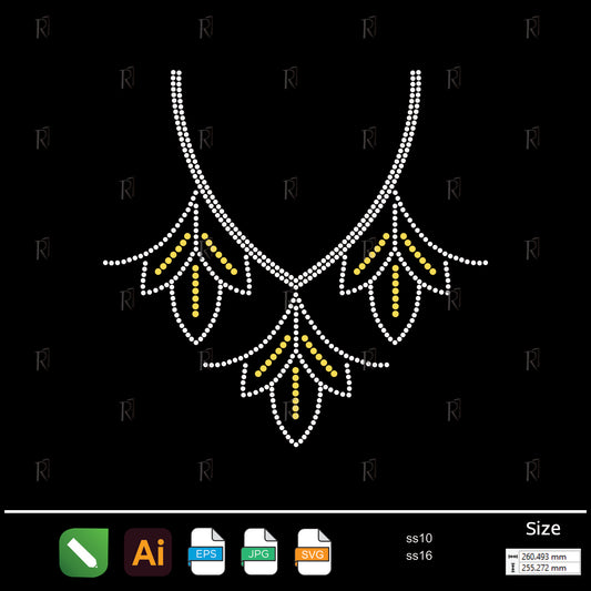 Golden Petal Drape Rhinestone – Premium Rhinestone Design by Rhinestone1
