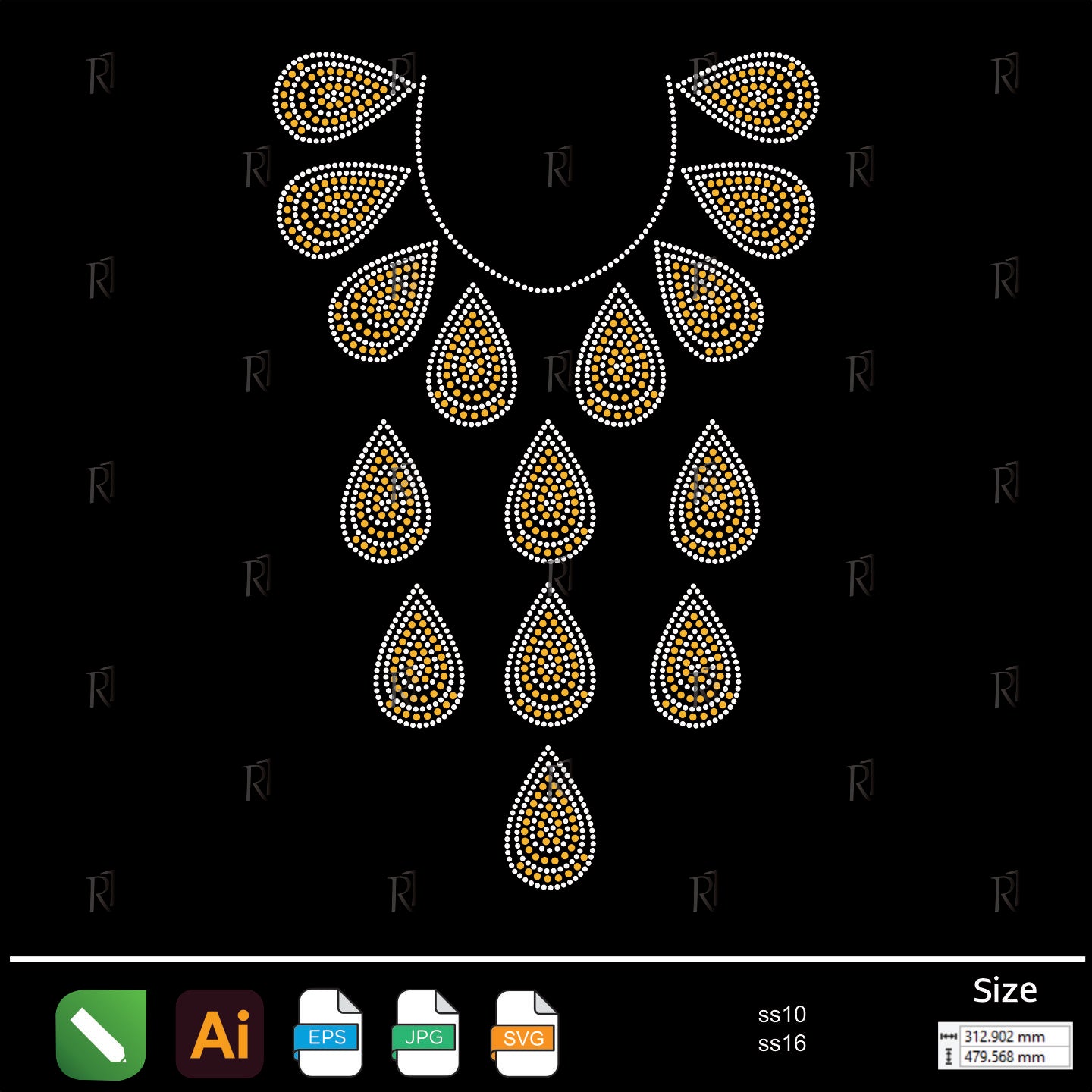 Royal Drops Necklace Rhinestone – Premium Rhinestone Design by Rhinestone1