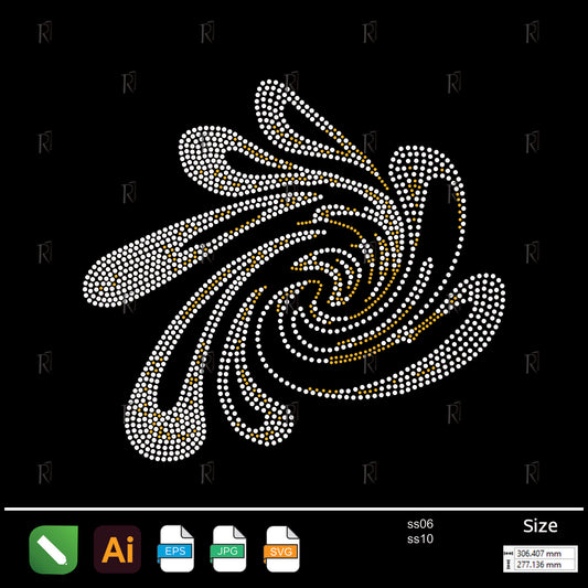 Spiral Flow Burst Rhinestone – Premium Rhinestone Design by Rhinestone1