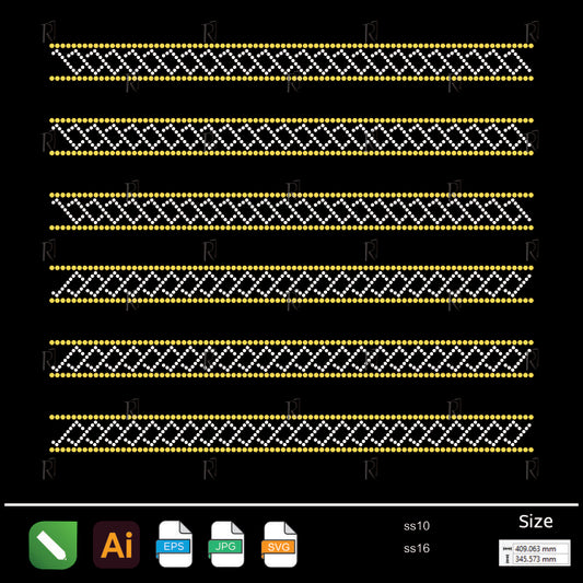 Diamond Lattice Border Rhinestone – Premium Rhinestone Design by Rhinestone1