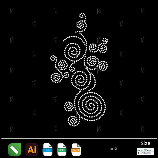 Spiral Swirl Rhinestone – Premium Rhinestone Design by Rhinestone1