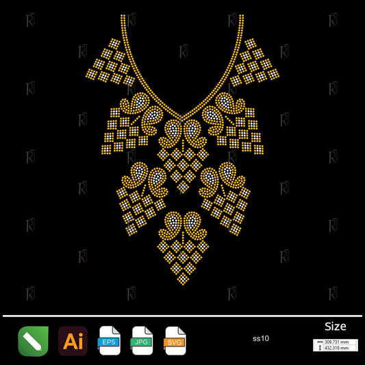 Royal Geometric Cascade Necklace Rhinestone – Premium Rhinestone Design by Rhinestone1