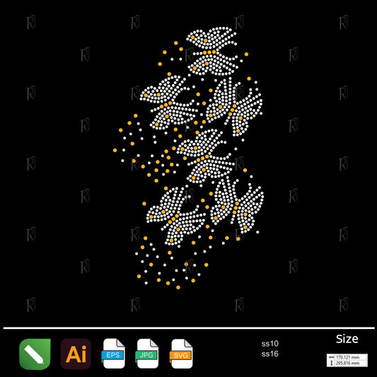Flying Butterflies Rhinestone Trail – Premium Rhinestone Design by Rhinestone1