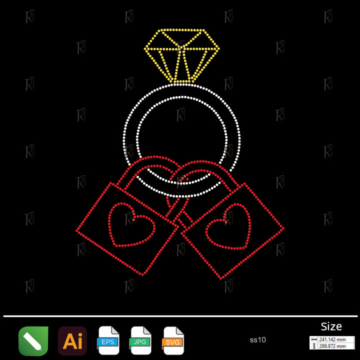 Eternal Love Ring & Locks Rhinestone – Premium Rhinestone Design by Rhinestone1
